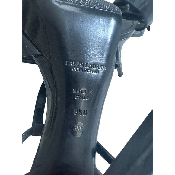 RALPH LAUREN Collection Purple Label Black Patent Leather Platform Heels Size 38 - Picture 7 of 9